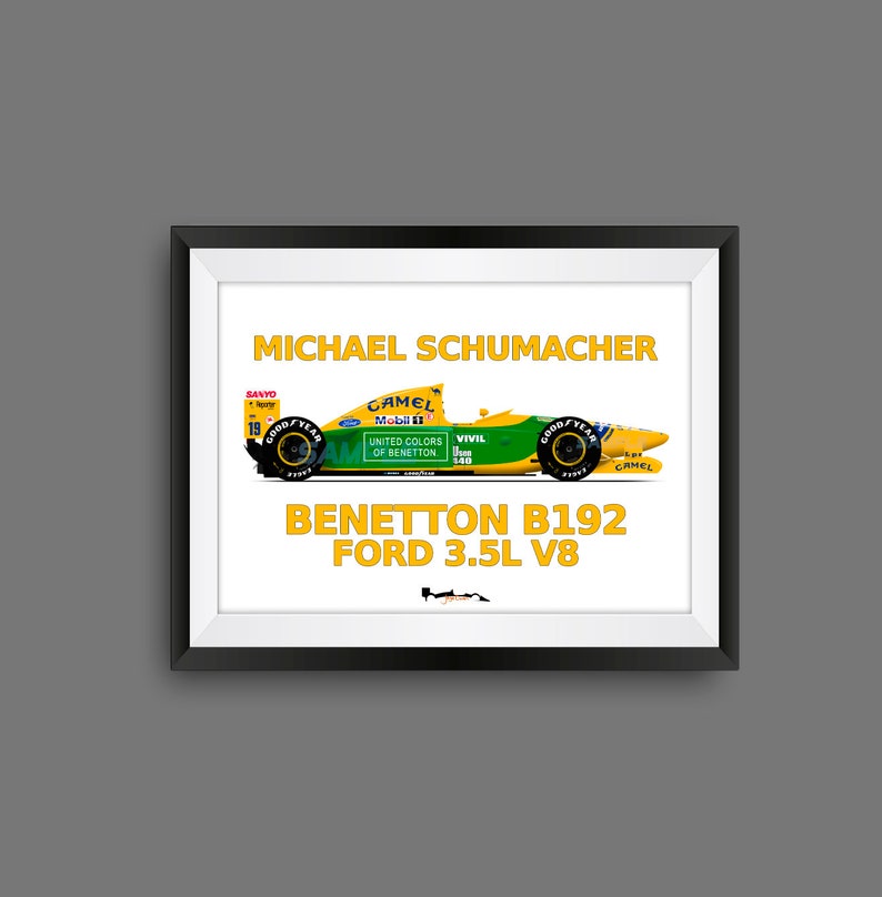 Michael Schumacher Print Benetton B192 F1 image 2
