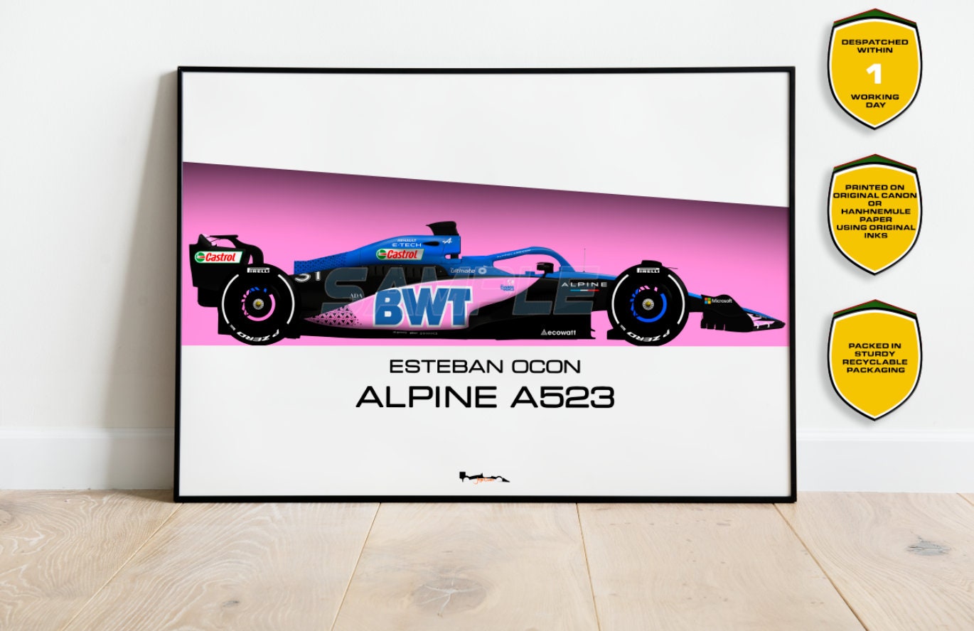 Produit officiel Affiche BWT Alpine F1 Team - Victoire Ocon Budapest 2021