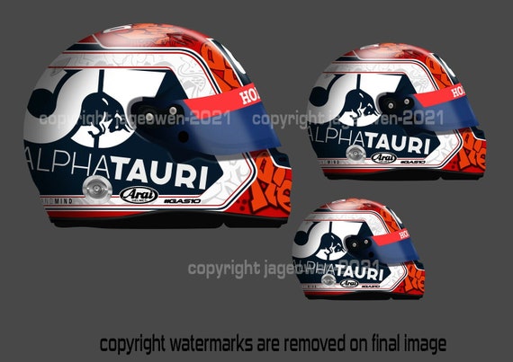 X2 adesivi per casco Pierre Gasly 2020-2023 F1 -  Italia