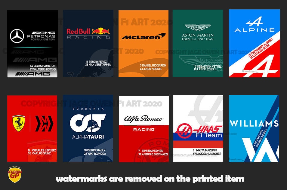 2021 F1 Team Sponsor Logo Stickers Etsy UK