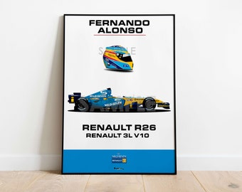 Fernando Alonso 2006 F1 Print - Renault R26