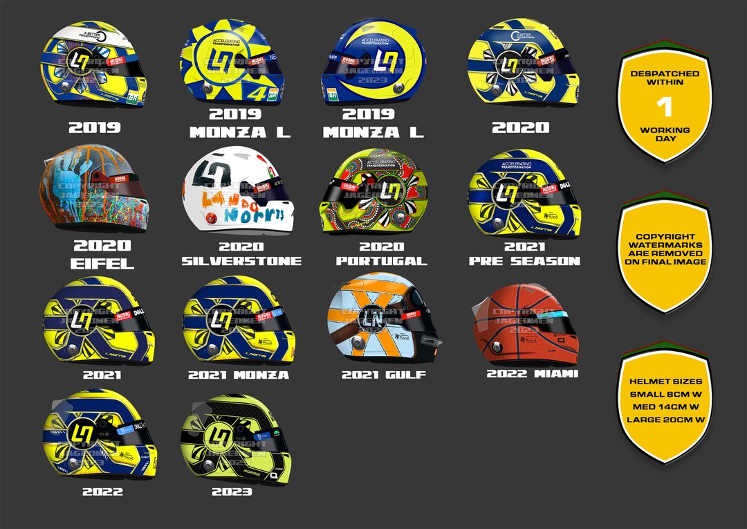 X2 Lando Norris F1 Helmet Stickers 2019 2023 Finland 43 OFF