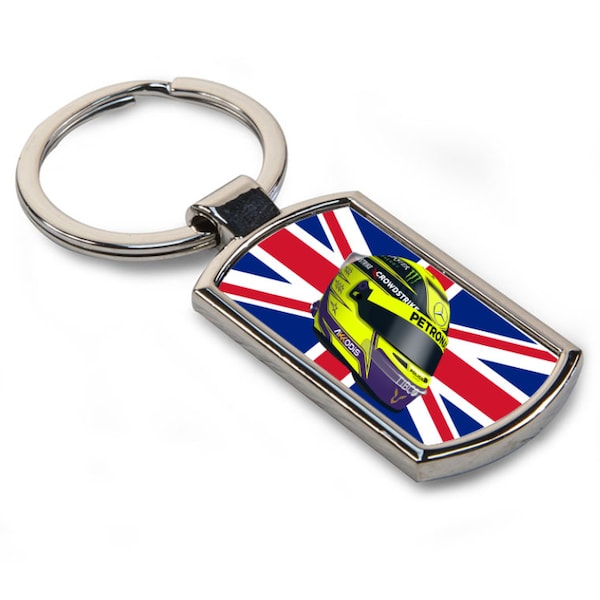 Lewis Hamilton 2022 Helmet Flag F1 Metal Keyring