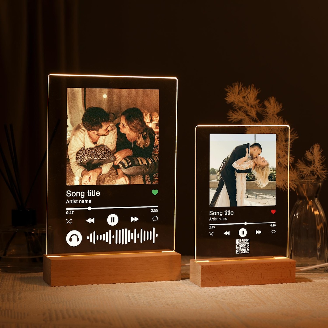 Personalized Music Photo Lamp, Custom Photo Frame Night Light, Music ...