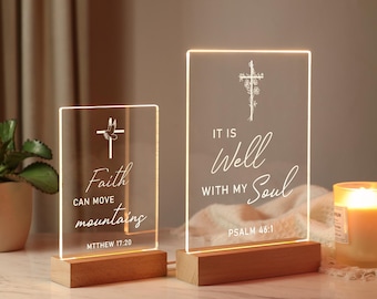 Personalized Bible Verse LED Light, Custom Favorite Bible Verse Gift, Christian Home Decor, Faith Based Decor, Religious LED Light