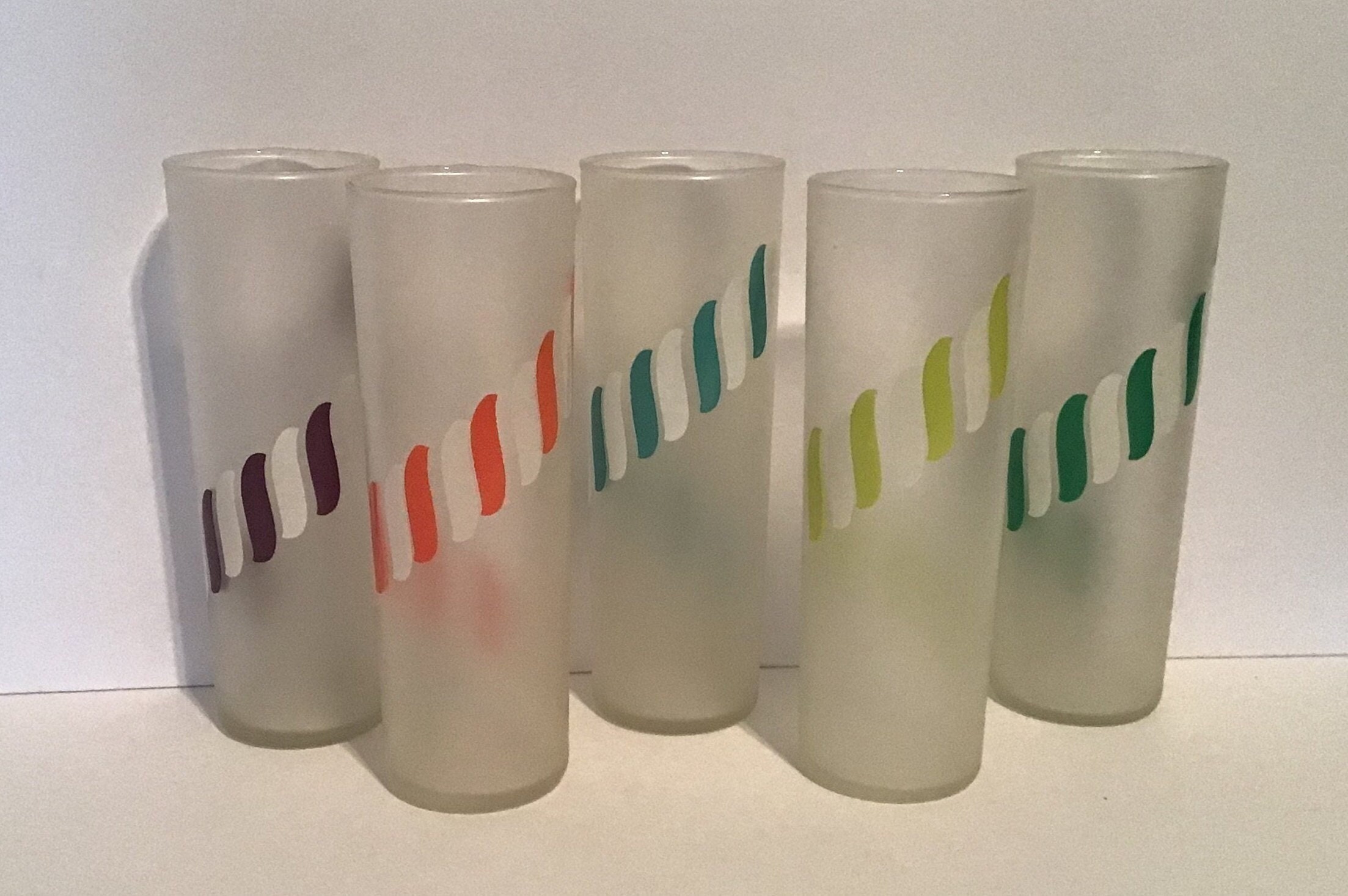 Set of 5 Vintage Libbey Frosted Carousel Tom Collins Glasses – Thoroughly  Modern Maggie