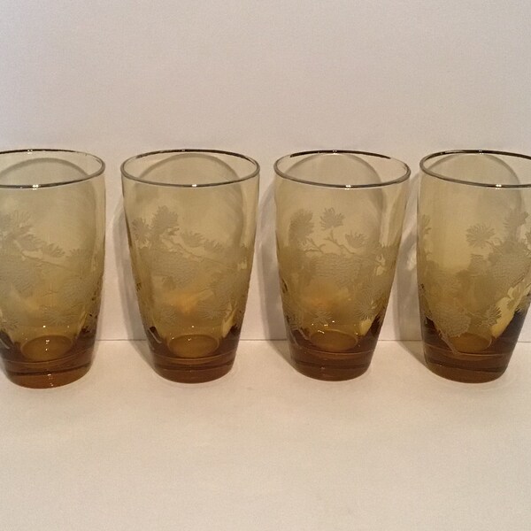 Amber Drink Glasses Etsy