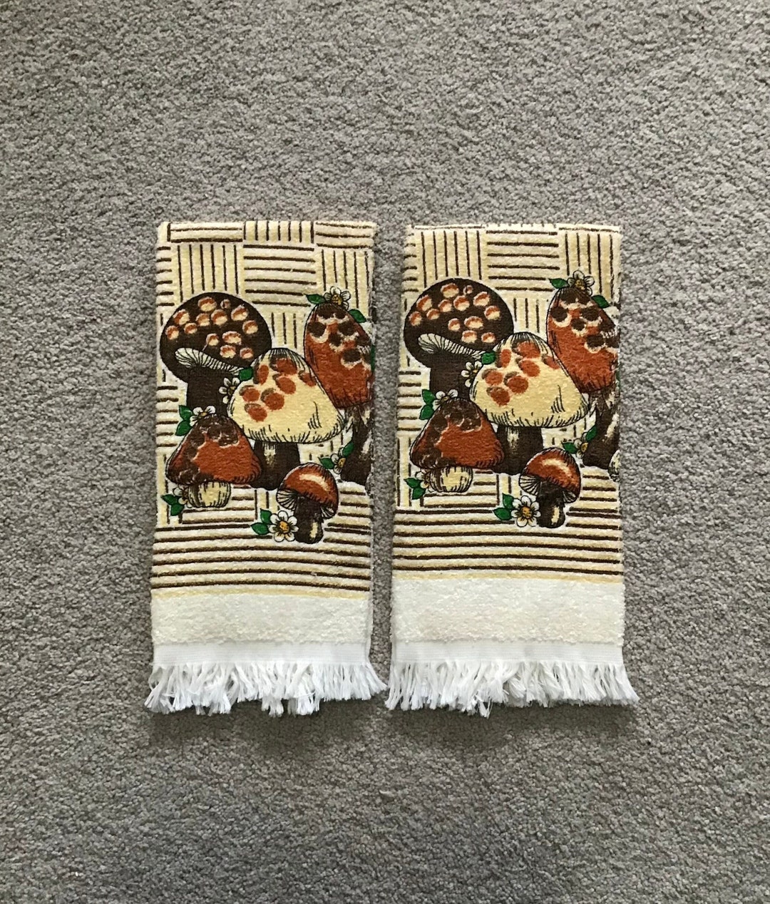 2 Vintage Home Care Terry Cloth Kitchen Towels Cotton Etsy