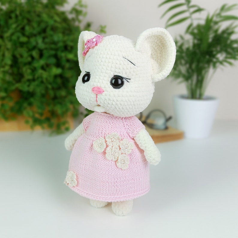 Mouse Crochet Pattern with a dress, Mouse Amigurumi Pattern, Knitting Pattern, Crochet Toys Pattern, Cuddly Toy, English PDF image 2