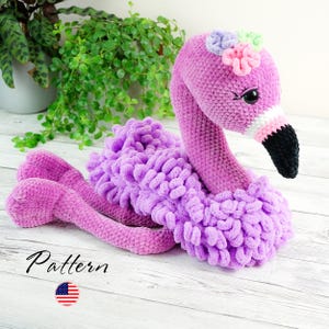 Crochet Flamingo Pajama Bag Pattern: Amigurumi Plush (PDF Pattern)