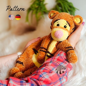 Tiger Lovey-mönster PDF, Baby Snuggler-virkning