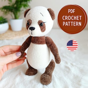 Modèle au crochet panda, modèle Amigurumi, modèle panda jouet, tutoriel panda crochet, modèle jouets au crochet, doudou, bébé au crochet,