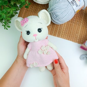 Mouse Crochet Pattern with a dress, Mouse Amigurumi Pattern, Knitting Pattern, Crochet Toys Pattern, Cuddly Toy, English PDF image 4