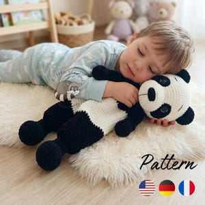 Panda Crochet Snuggler Pattern – Amigurumi comforter PDF in English, German, French