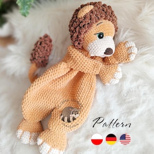 Löwe Häkelanleitung - Amigurumi Lovey Tröster PDF in 3 Sprachen