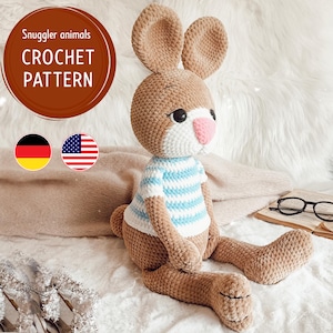 Bunny Crochet Pattern, Amigurumi Bunny, Amigurumi Pattern, Crochet Rabbit Tutorial, Crochet Toys Pattern, Cuddly Toy, Hkelanleitung deutsch