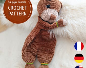 Snuggler Crochet Pattern, Snuggler Teddy, Teddy Bear rochet pattern, Crochet Comforter, Crochet Toys Pattern, PDF in English, French, German