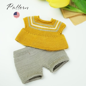 Doll Clothes Knitting Pattern: Shirt & Pants for 8-10&quot; Toys (PDF)