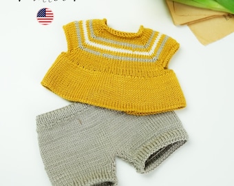 Doll Clothes Knitting Pattern: Shirt & Pants for 8-10" Toys (PDF)