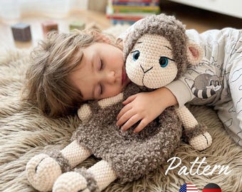 Patrón de peluche de oveja a crochet (PDF) - Edredón amigurumi en inglés y alemán