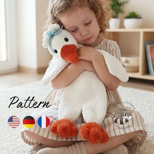 Gans Häkelanleitung - Amigurumi Lovey Tröster PDF in 3 Sprachen