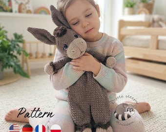 Wzór na szydełkowego przytulaka na osiołka – Amigurumi Lovey Comforter w formacie PDF