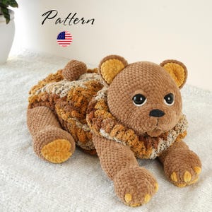 Crochet Teddy Bear Pajama Bag PATTERN: Amigurumi Sleepy Pal (PDF) image 1