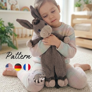 Donkey Crochet Snuggler Pattern – Amigurumi Lovey Comforter PDF