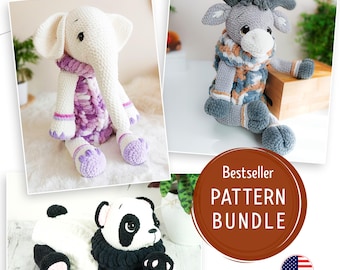 Crochet Pattern Bundle, Pajamas Bag Pattern, Crochet Elephant, Crochet  Panda, Easy Crochet Pattern, Crochet Reindeer, Crochet Comforter