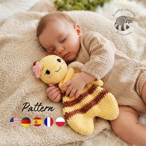 Baby-Bienen-Kuscheltier-Anleitung (PDF), Häkelanleitung, 5 Sprachen