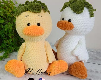 Duck Crochet Pattern, Amigurumi Duck, Amigurumi Pattern, Crochet Duck Tutorial, Crochet Toys Pattern, Cuddly Toy, PDF English, German
