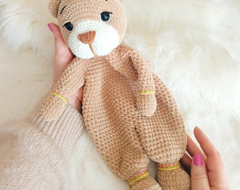 Crochet Plush Teddy Bear | Snuggler Bear | Perfect gift for baby | Bear Amigurumi | Crochet Cuddle Kids Plushie |  Snuggler For Babies