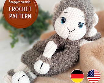 Sheep Snuggler Crochet Pattern, Easter Gift DIY, Sheep Comforter Pattern, Crochet Comforter, Handmade Easter Gift, PDF in English, German