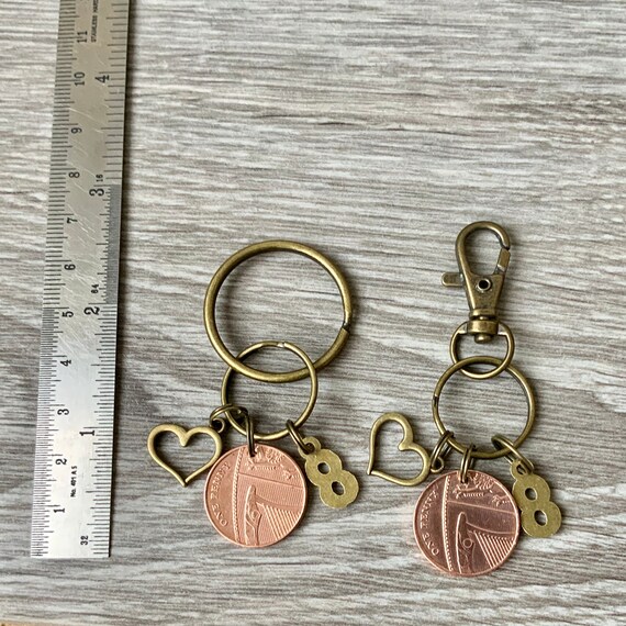 Pair of KeyChains for 7th Copper Wedding Anniversary 2012 Pennies Inc Gift bag