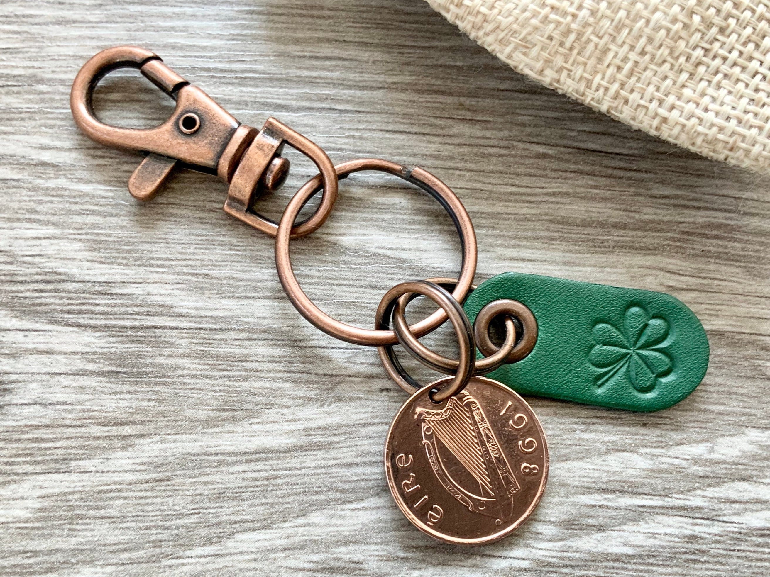 1998 Irish Penny Keychain Celtic Coin Keyring Ireland Bag Etsy UK