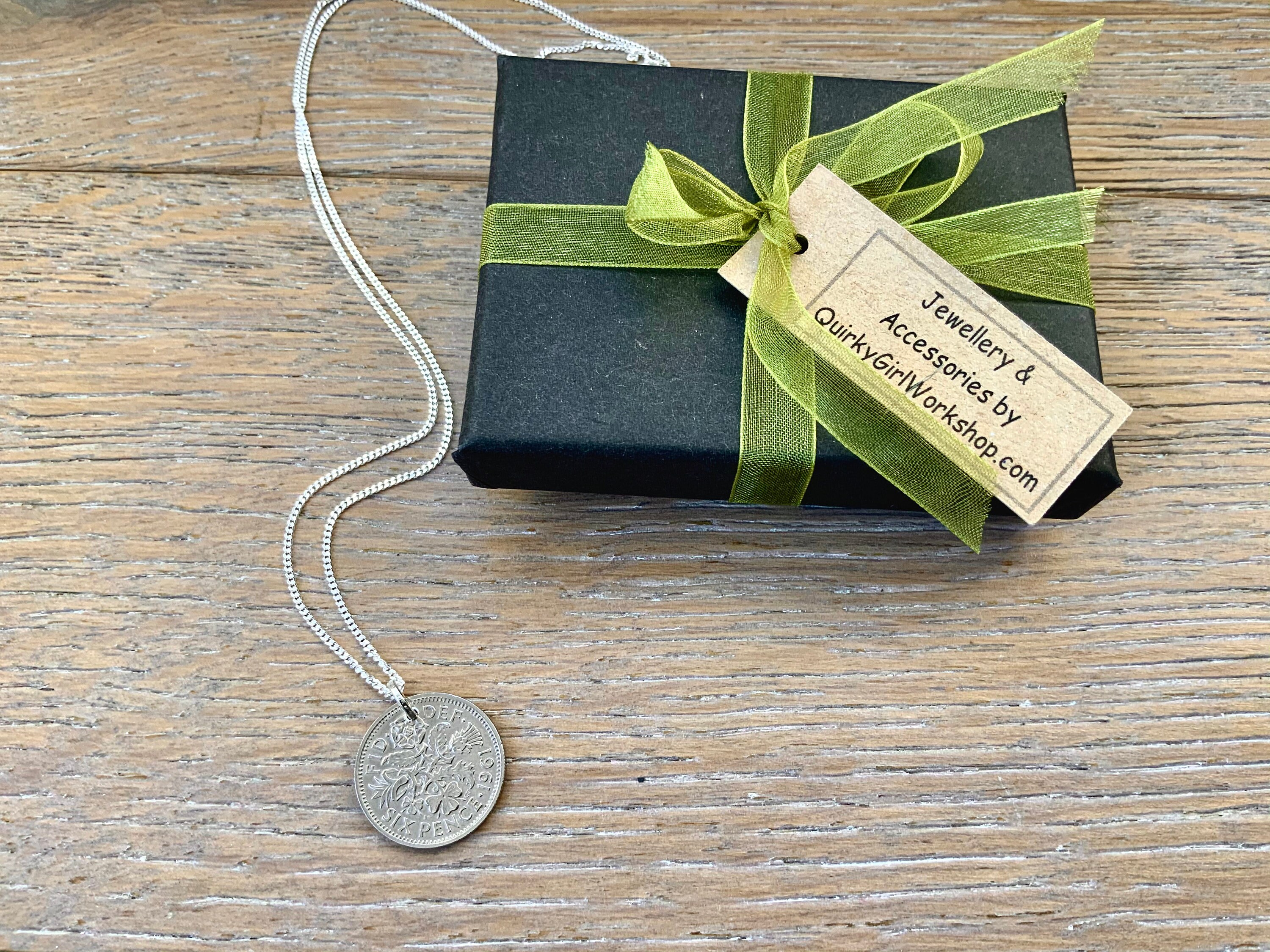 1961年製シックスペンスネックレス：スターリングシルバーカーブ