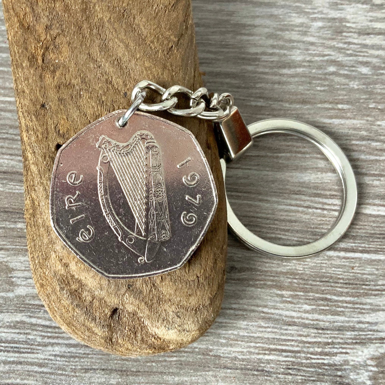 1979 Irish coin keyring or clip, keepsake 45th birthday gift or