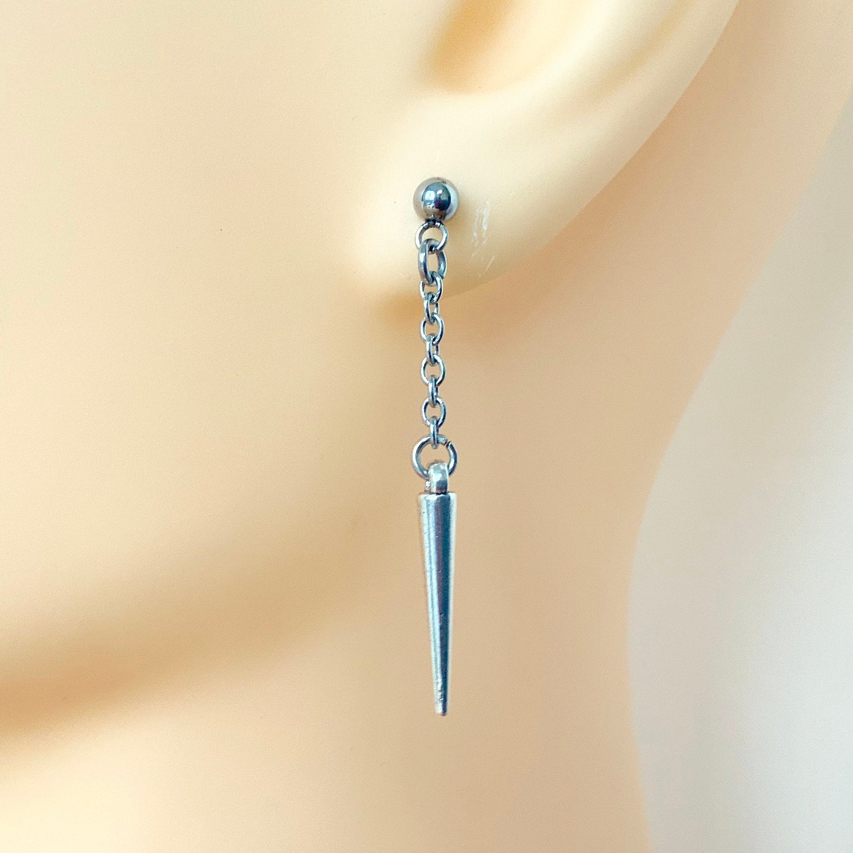 Long Spike Ball Stud Earring Available as a Single Earring or Etsy UK