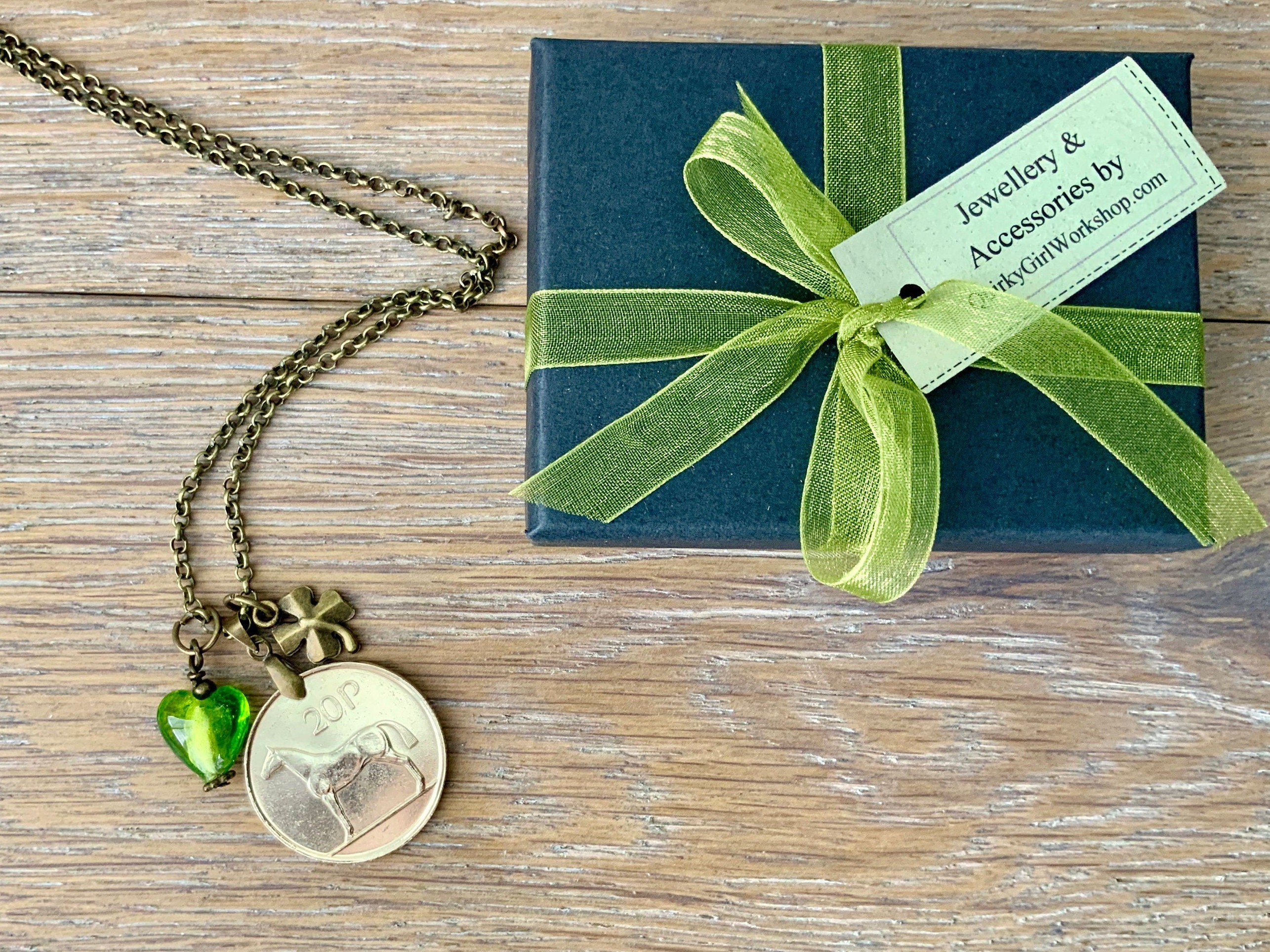 20th Anniversary Gifts For Her Jewelry 20th anniversary t 2000 coin necklace green glass