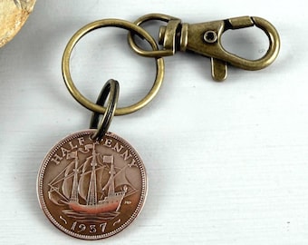 イギリス 1937 年 ハーフ ペニー コイン、ジョージ 6 世、良好な使用