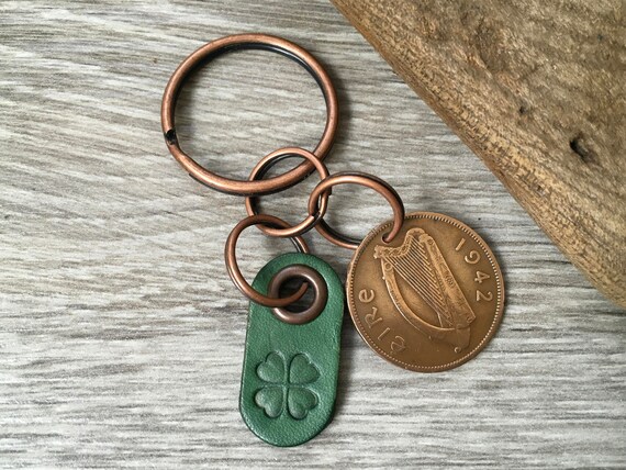 1949 70th birthday lucky Sixpence in Hands of Friendship Pendant keyring