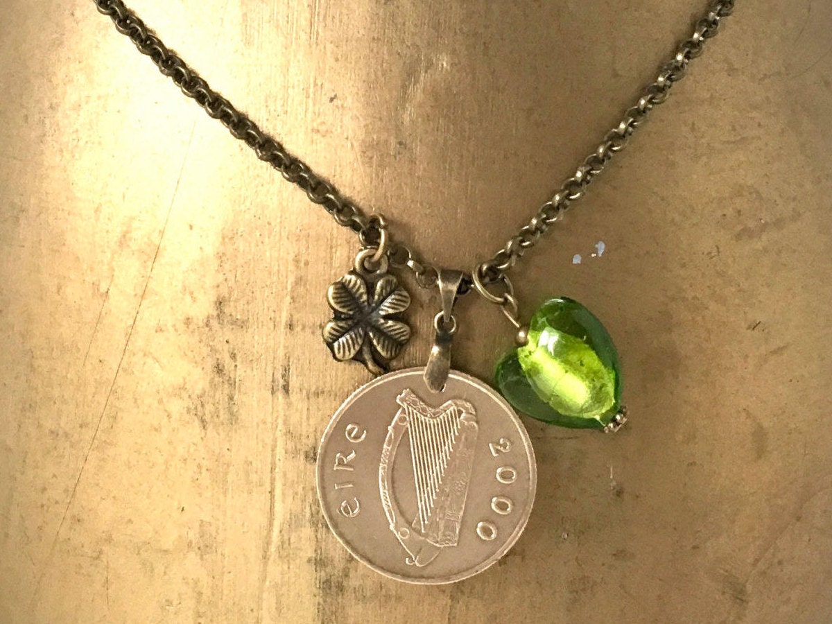 20th Anniversary Gifts For Her Jewelry
 20th anniversary t 2000 coin necklace green glass