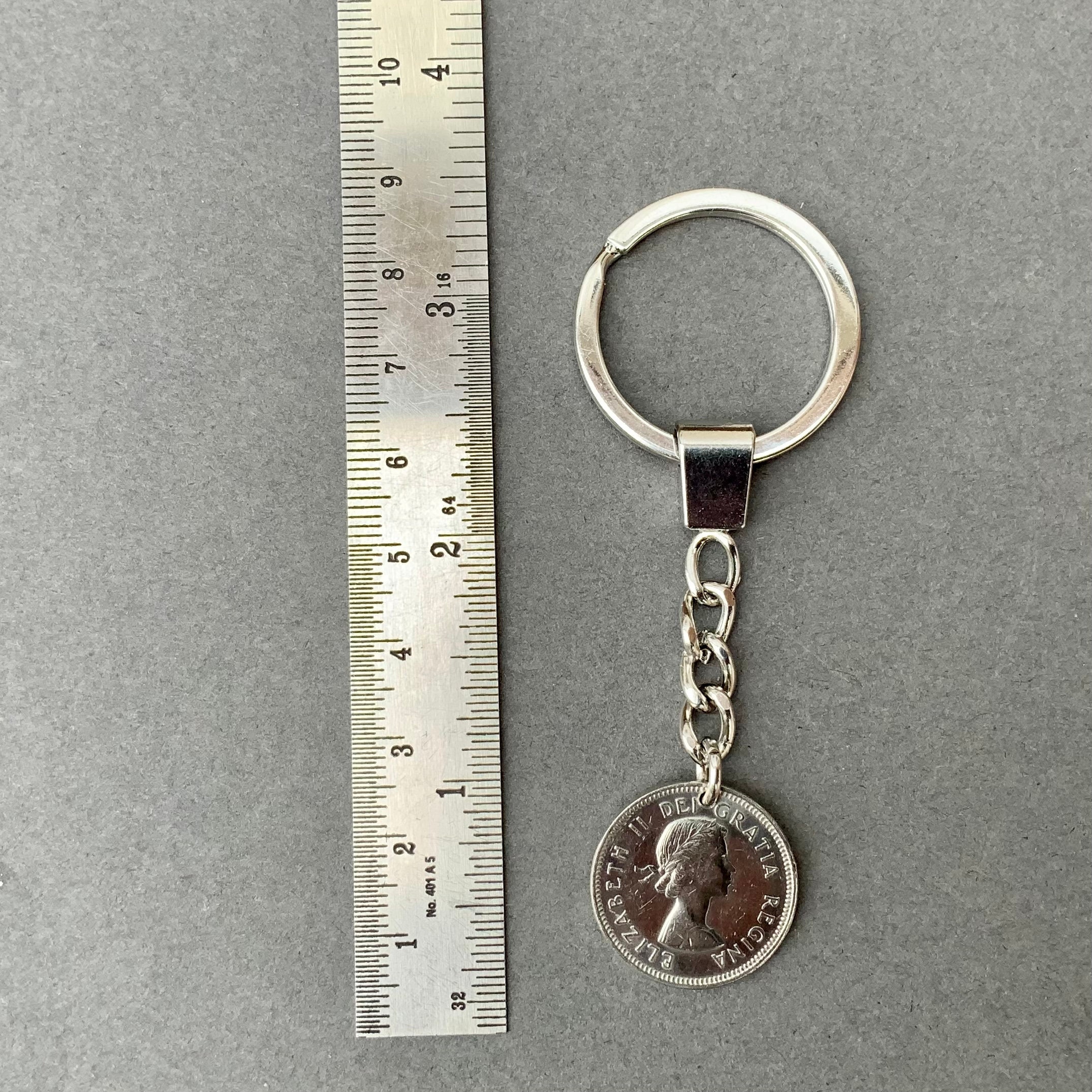 1964年カナダコインキーホルダー カナダ5セントキーリング、ビーバー