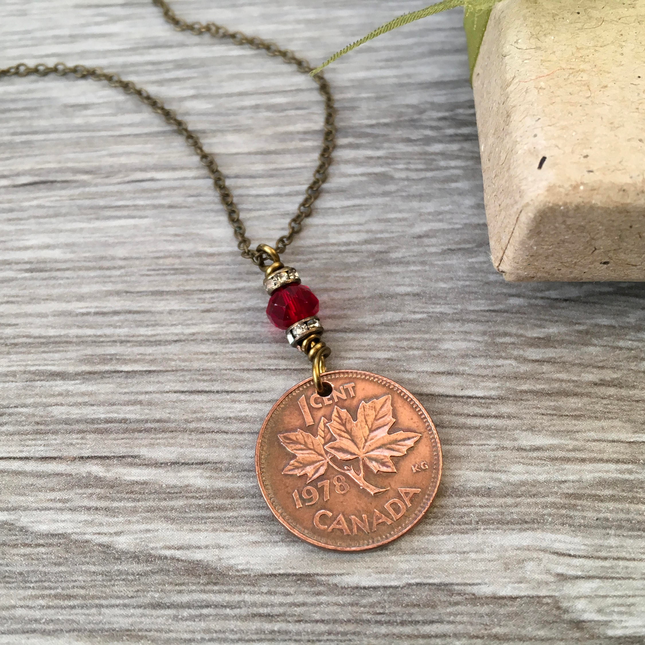 30th or 40th birthday gift Canadian coin necklace 1978 or Etsy