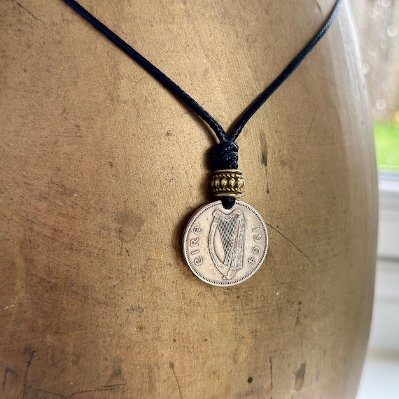 60th birthday gift, an Irish sixpence minted 1964 handmade into an adjustable necklace, perfect gift from Ireland for 60th anniversary gift
