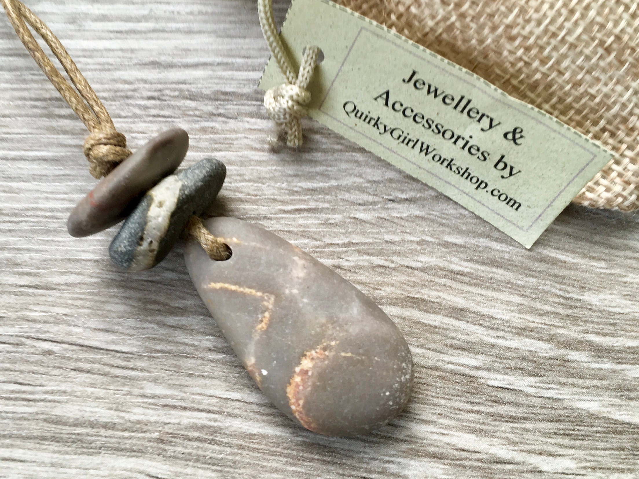 Zen beach pebble necklace