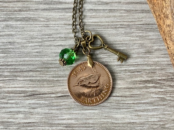 Wren Farthing Necklace British Coin 