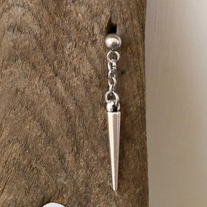 Single Spike earring, also available as a pair of earrings, for men or women, stainless steel post earring