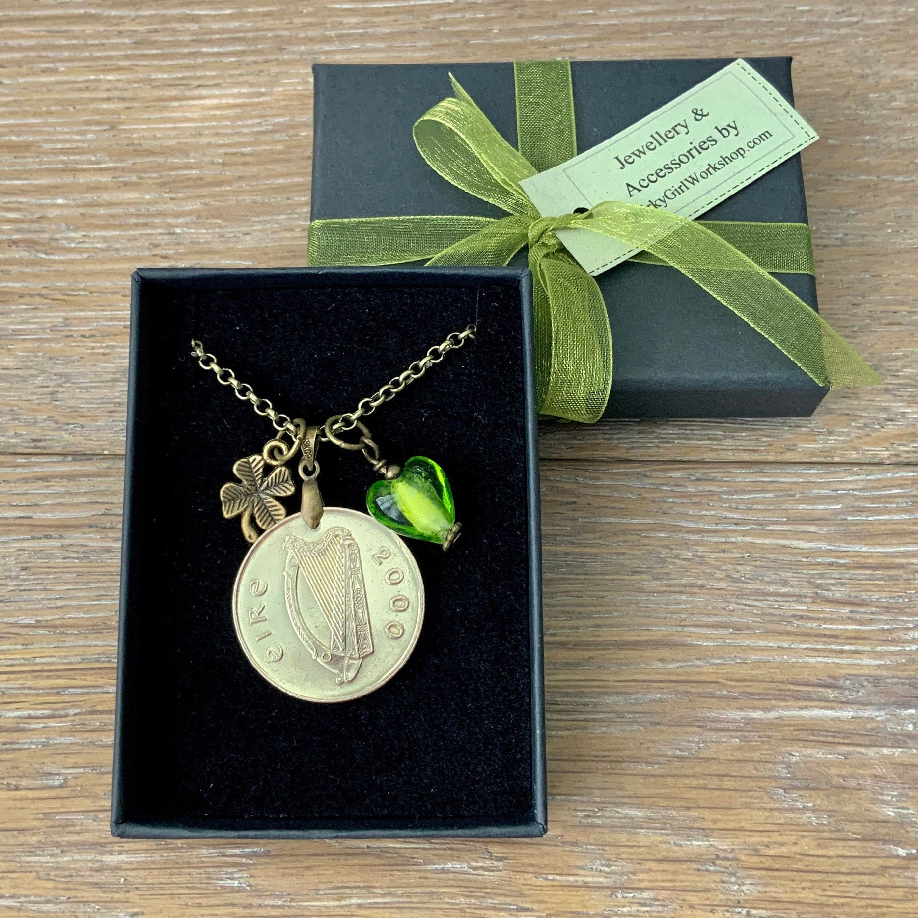 20th Anniversary Gifts For Her Jewelry 20th anniversary t 2000 coin necklace green glass