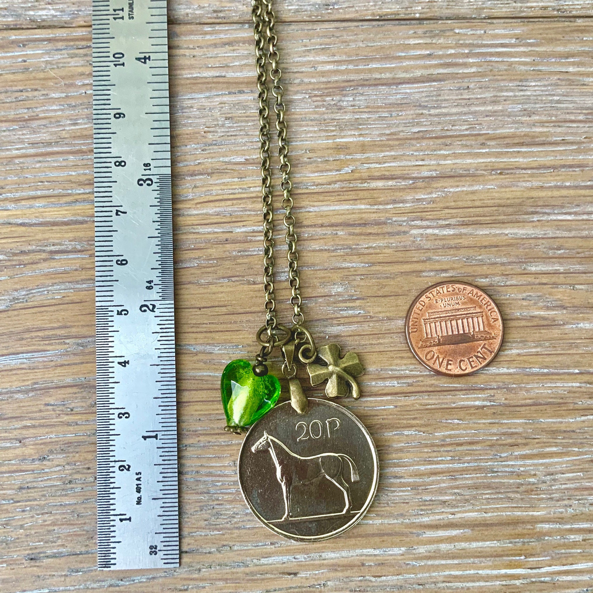 20th Anniversary Gifts For Her Jewelry 20th anniversary t 2000 coin necklace green glass